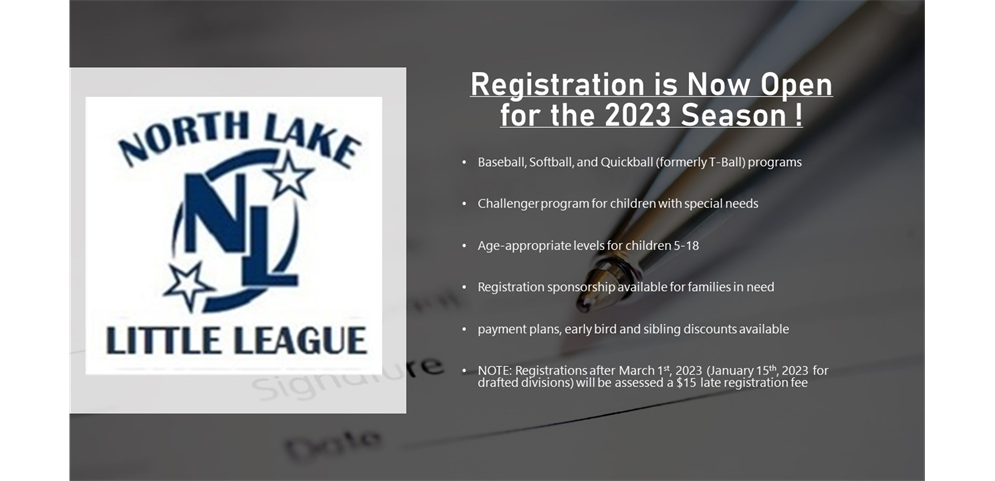 Registration is now open for the 2023 Season!