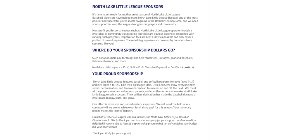Sponsorship Opportunities